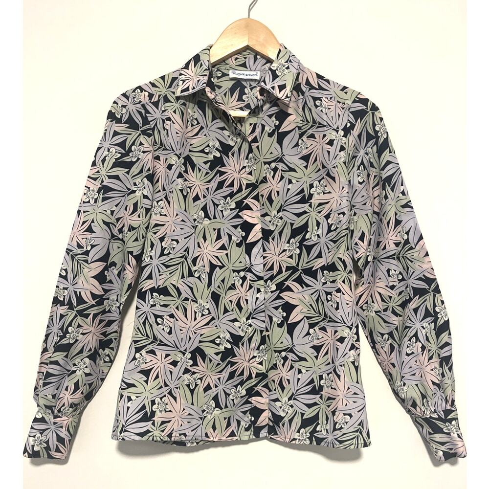 John Meyer Retro Floral‎ Button Up Shirt Small (estimated)